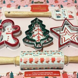 5 PC Bakehouse Christmas Cookie Cutter Set NEW